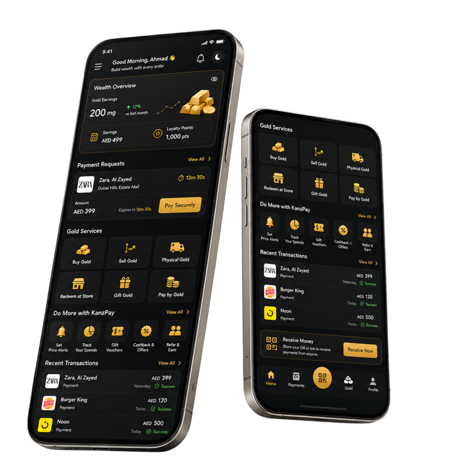 KanzPay mobile application mockup